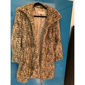 Karen Millen Leopard Faux Fur Coat